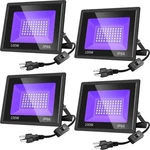 4 Pack 100W Led Lights, Flood With Plug & Switch, IP66.... Fixed Price $70.82.