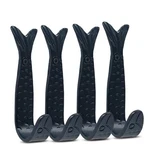 Pack Of 4 Fish Tail Handforged Rustic Wrought Iron Hooks Vintage Old Country .... Fixed Price $32.21.