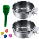 Kathson Bird Feeding Dish Cupslarge Stainless Steel Parrot Food Water Bowlpar.... Fixed Price $15.98.