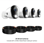 Pack Of Night Owl, CM-FTD4LS-B 2K 2560X1440 (4MP) Wired Camera With Cables. Fixed Price $149.95.