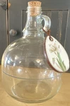 Vintage Ball Glass Gallon Jug Cut Into Terrarium Size W/ Glazed Iris Art. Fixed Price $29.95.