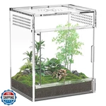 Bvoplme Jumping Spider Enclosure, One-piece Fully Transparent Acrylic Small. Fixed Price $44.99.