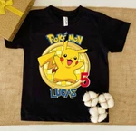 Custom Pokemon Birthday Pikachu T-shirt, Family. Fixed Price $19.99.