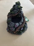 Exotic Reptile Cafe Food/water Bowl Small Pet Hand Painted Rainforest Corner. Fixed Price $22.00.