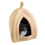 Tan Cat Dog Bed Cave Small Animal Shelter With Removable Cushion Indoor Cozy. Fixed Price $27.89.
