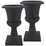 Deluxe Black Plastic Urns - Set Of 2 For Elegant Memorials. Fixed Price $116.18.