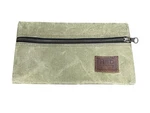 Hide And Design Green Waxed Canvas Utility Cord Pouch Organizer. Fixed Price $27.99.