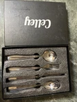 Celley Mobility Weighted Utensils 4 Piece Set Old English Bead Design. Fixed Price $19.99.