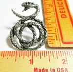 Rattlesnake? Vintage Reptile Collectible Old Biker Vest Hat Pinback. Fixed Price $5.25.