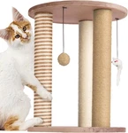 19" Cat Scratching 3 Scratcher Posts With Carpeted Base Play Area And Perch. Fixed Price $58.34.