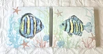 Set Of Two 12" X Stupell Industries Aquatic Striped Fish Canvas Wall Art. Fixed Price $32.99.