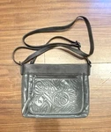 Sak Sanibel Crossbody Gray Leather Floral Embossed. Fixed Price $40.00.