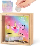 Piggy Bank For Kids, Wooden Money Coin Boys And Girls, Dinosaur Unicorn. Fixed Price $15.86.