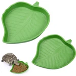 Boao 2 Pieces Leaf Reptile Food Water Bowl Plate Assortment, Green. Fixed Price $11.94.