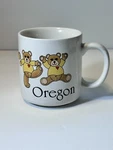 Oregon State Retro Brown Dancing Teddy Bear Souvenir Coffee Cup Mug. Fixed Price $15.98.
