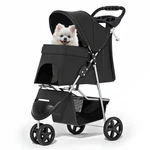 Monibloom Foldable Pet Stroller With Weather Cover, 13"(D)29"(W)40"(H), Black. Fixed Price $109.99.