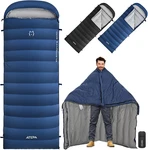 Lightweight Waterproof 4-SEASON Down Sleeping Bag With Compression Sack. Fixed Price $183.99.