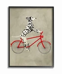 Stupell Industries Dalmatian Dog Riding Red Bicycle Framed Giclee Texturized .... Fixed Price $35.68.