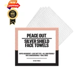 Peace Out Silver Shield Face Towels, Disposable 1 Count (pack Of 30), White. Fixed Price $23.99.
