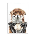 Stupell Industries Happy Fox With Coffee Wall Plaque Art Design By Holly Sime.... Fixed Price $17.72.