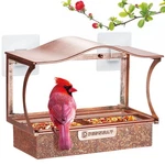 Window Bird Feeder, Metal - With Strong Suction Cups, Large Outdoor For Viewi.... Fixed Price $26.35.