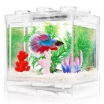 Oltraman Small Betta Fish Tank, Aquarium Kit 0.6 Gallon, Transparent. Fixed Price $33.17.