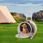 Rolling Pet Carrier With Adjustable Handle & Cozy Pad - Light Pink. Fixed Price $75.21.