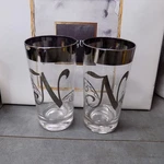 Vtg 2 Dorothy Thorpe Mcm Cocktail Highball Glass Monogram Silver Lusterware. Fixed Price $29.99.