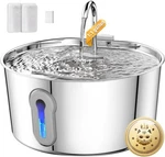Stainless Steel Cat Fountain, 135OZ/4L Automatic Pet Dog Water.... Fixed Price $56.37.