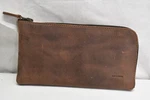 Hide & Drink Brown Genuine Leather Suede Zip Pouch Card Wallet Coin Bag. Fixed Price $22.99.