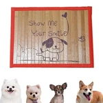 Pet Dog Bamboo Pad, Summer Cat Puppy Portable Washable Mat Cartoons Patte.... Fixed Price $13.63.