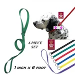 6 Pc Pet No Slip Kennel 1 In X Ft Lead Quickfit Nylon Leash Animal Dog Control. Fixed Price $20.69.
