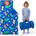 Joiedomi Toddler Nap Mat With Pillow & Blanket - Roll Up 55*20INCH, Dark Blue. Fixed Price $45.39.