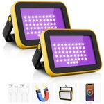 Crepow Rechargeable Led Black Light, Battery Powered Portable 2 Pack, Purple. Fixed Price $49.99.
