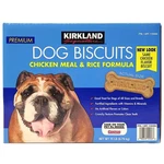 Kirkland Signature Chicken Meal & Rice Formula Dog Biscuits, 15 Lbs Treats. Fixed Price $34.99.