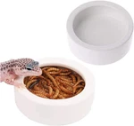 Tfwadmx 2 Pack Reptile Food Bowl, Mini Ceramic Water Feeder Worm. Fixed Price $14.87.