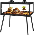 81 Gallon Bearded Dragon Tank With Lockable Door & Metal Mesh, Black. Fixed Price $364.99.