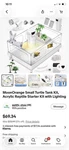 Moonorange Small Turtle Tank Kit Acrylic, Lighting, Uv Basking Lamp. Fixed Price $35.00.