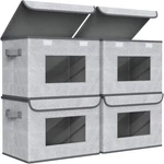 Fabric Foldable Storage Boxes 4-PACK Large Collapsible Stackable Bins. Fixed Price $53.99.