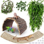 Hercocci Bearded Dragon Tank Accessories, Large Reptile Bridge Hammock Green. Fixed Price $30.21.