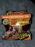 Zoo Med Nightlight Reptile Bulb, 60-WATT, Red, 2-PACK. Fixed Price $36.18.