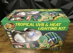 Zoo Med Tropical Uvb Heat Lighting Kit, And Open Box One Working Bulb. Fixed Price $15.00.