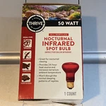 Nocturnal Infrared Heat Lamp/spot Bulb Reptile Thrive 100 Watt. Fixed Price $12.00.
