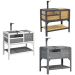 Pawhut Wooden Tortoise House W/ Shelf Storage, Light Support Frame, Tray. Fixed Price $99.99.