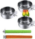 Pinvnby Bird Feeding Dish CUPS,5.5X2.0 Inches Parrot Stainless Steel Water. Fixed Price $22.79.