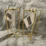 2X Desktop Glass Plant Propagation Station Tubes Terrarium In Brass X1. Fixed Price $15.00.