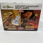 75W Reptile Heat & Nightlight Bulb Combo Daylight + Lamps. Fixed Price $17.09.