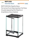 Repti Zoo Mini Glass Terrarium 8.3X8.3X11.8IN Front Opening Door. Fixed Price $30.00.