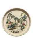 Vintage Florida Souvenir Ceramic Coaster Dish Hand-painted Palm Scene 3. Fixed Price $8.00.