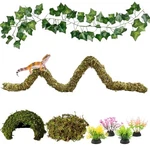 Utoumon Reptile Tank Accessories: Bendable Vine, Mossy Caves, Fake Leaves,. Fixed Price $29.90.